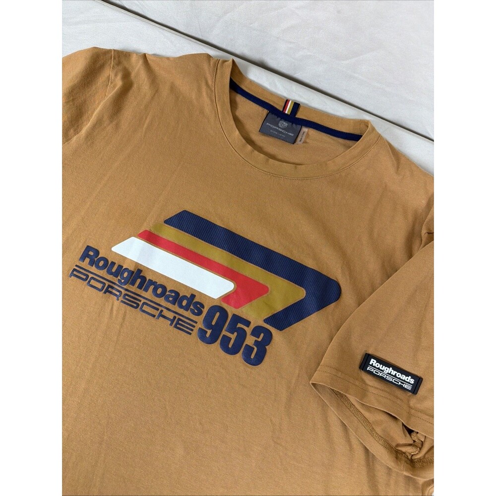 Porsche Roughroads 953 Men’s 2XL Brown Graphic T-Shirt Dakar Rally Racing